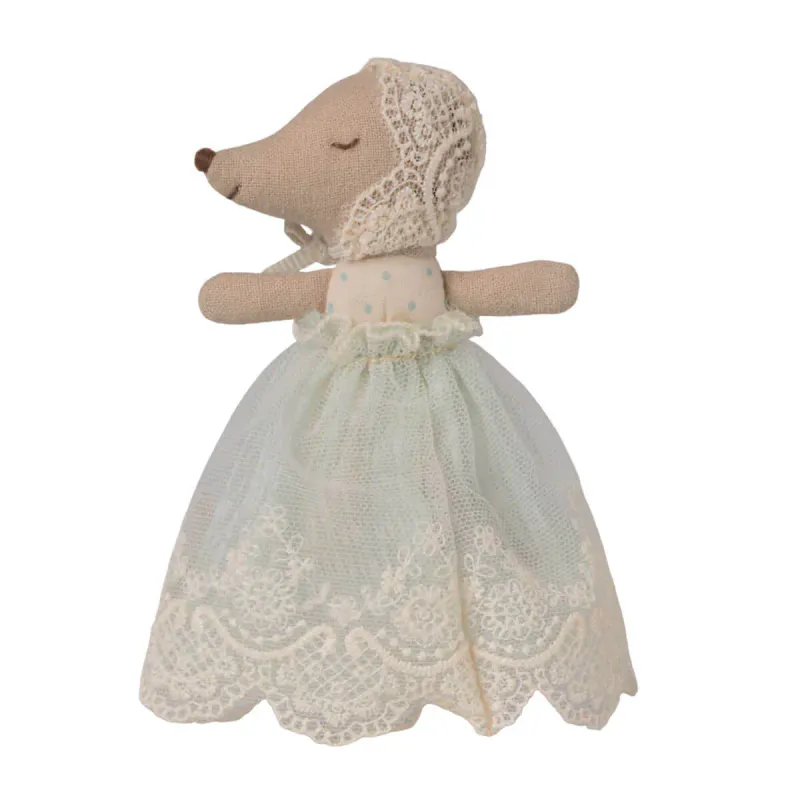 Maileg Baby Mus i Dåpkjole - Mint