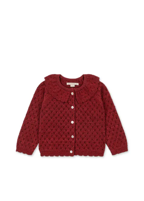Hovedbilde Holiday Cardigan, Red Dahlia - Konges Sløjd