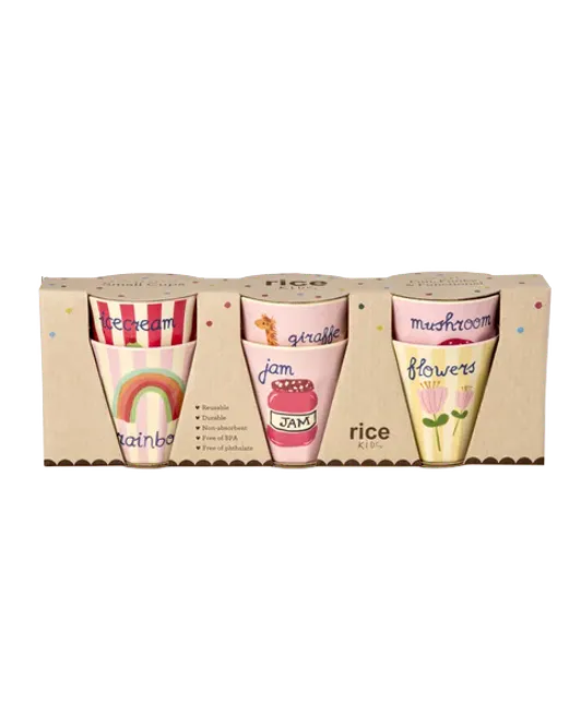 Hovedbilde Kopper i Melamin 6 pk. - Pink ABC Print - Small ...