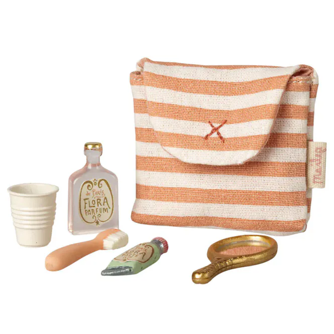 Hovedbilde Maileg Tannbørste Sett i Bag - Coral Stripe